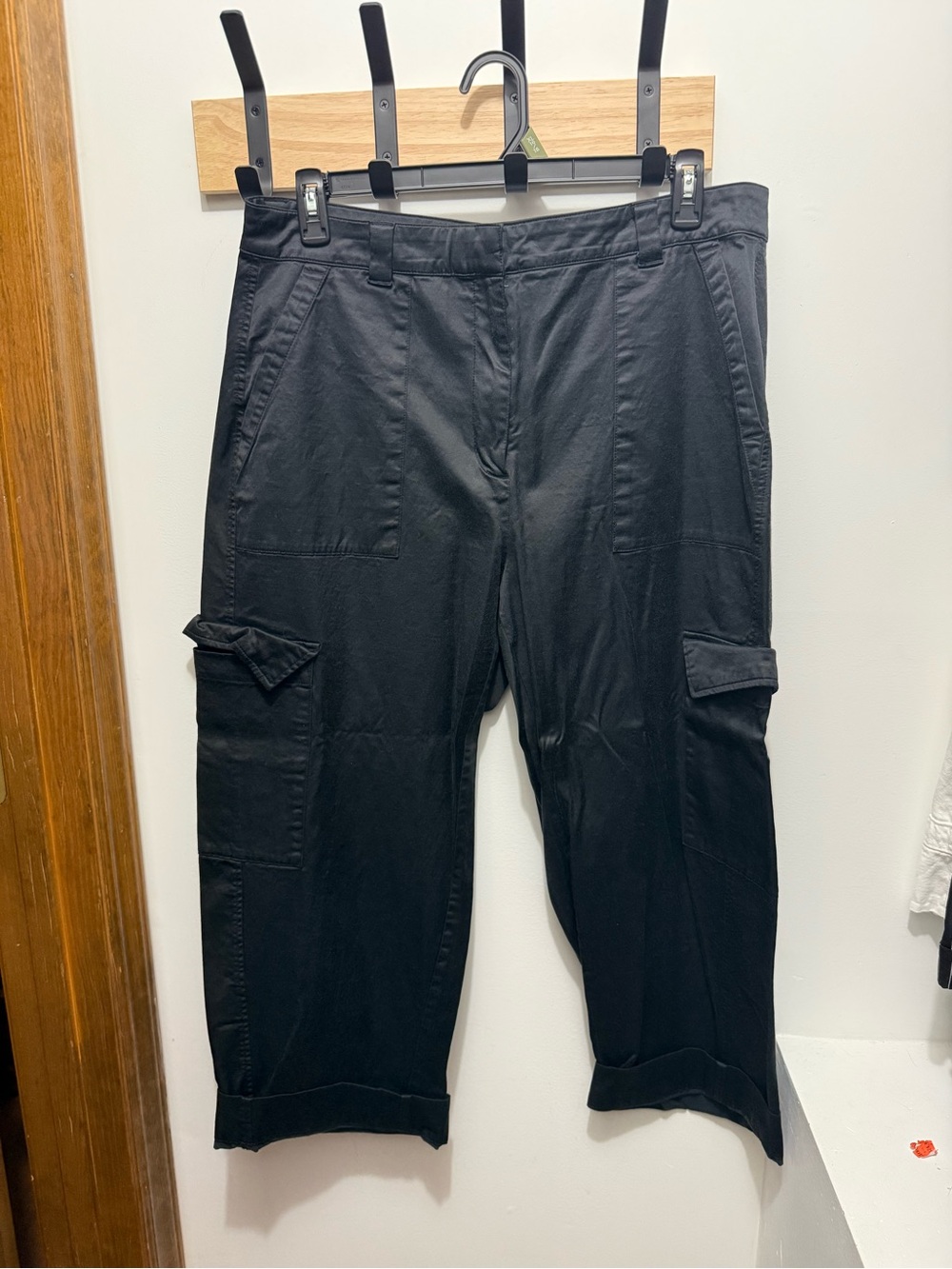 Women’s Old Navy Satin Black Cargo Wide Leg Pants